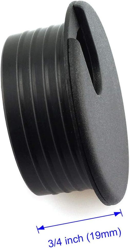 HJ Garden 2pcs 1-1/2 inch Desk Wire Cord Cable Grommets Hole Cover Office PC Desk Cable Cord Organizer Plastic Cover Black