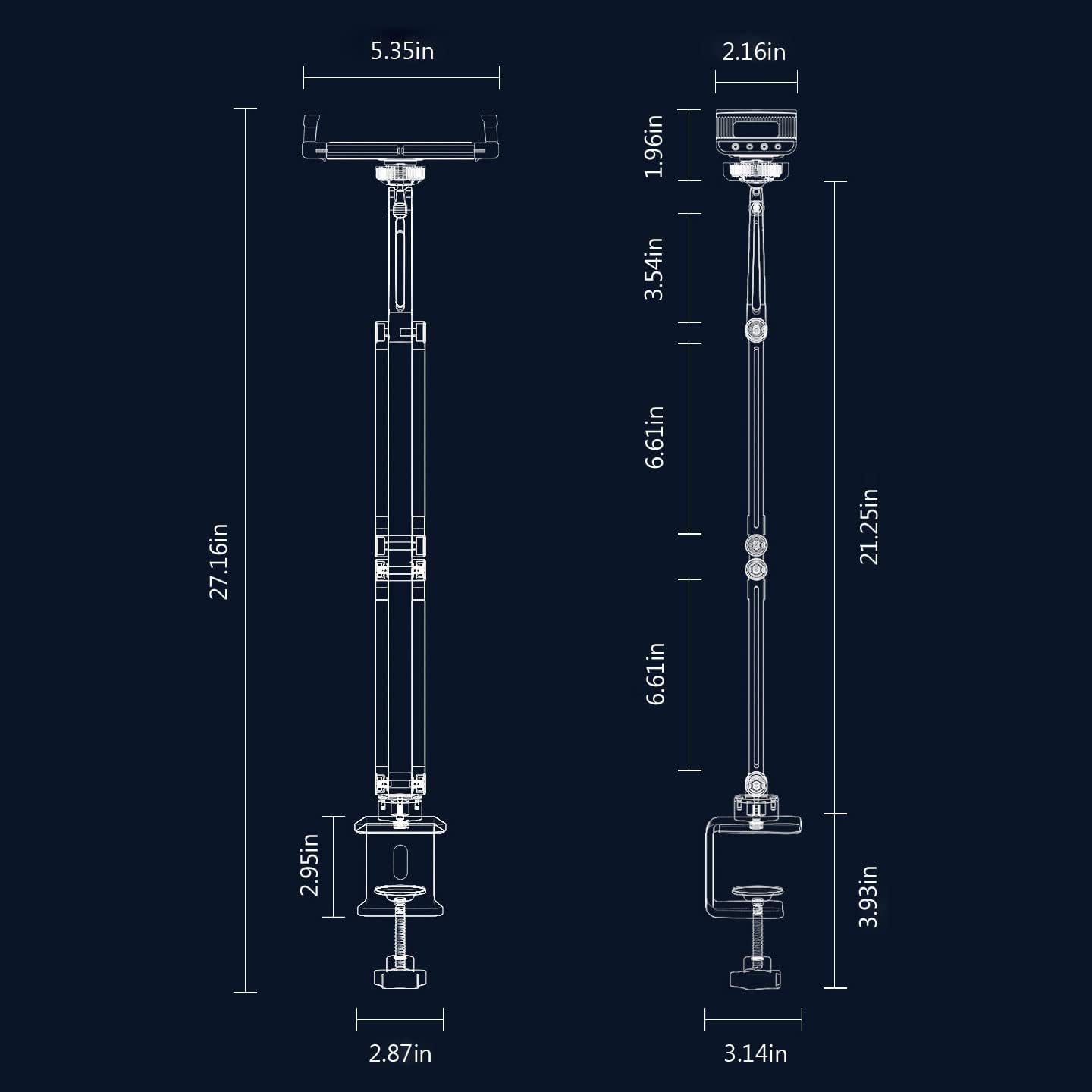 OATSBASF Phone and Tablet Holder Bed Gooseneck Mount, Aluminum Long Arm Foldable Lazy Stand, Universal 360 Degree Rotatable for iPhone, iPad, Tablet