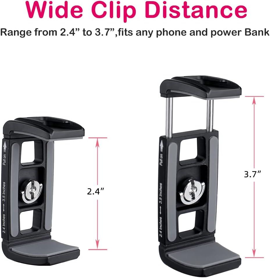 Power Bank Clamp Holder,Camera Cage,with 1/4" Screw,Cold Shoe Mount,Phone Holder Clip [Thick Case & Big Phones Friendly],Radar Detector Mount for Truck Compaitbale with Anker Power Bank
