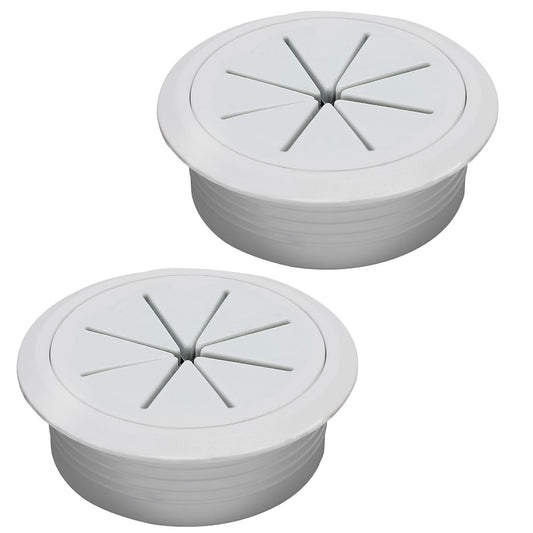 Desk Grommet 2-1/16" (53 mm), Desk Hole Cover for Cables Grey, Cable Grommet ABS Plastic, Desk Hole Grommet for Office and Home Table Cable, Detachable & Flexible Cable Cord Organizer-2 Pcs
