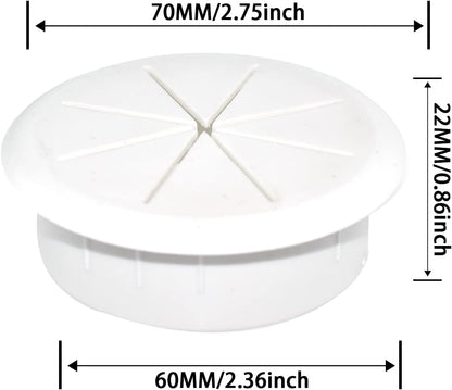 Aifeier ET 2-3/8 Inch (60mm) Flexible Desk Grommets Wire Cord Hole Cover Cable Organizer for Desktop Equipment Wiring Management and Protection