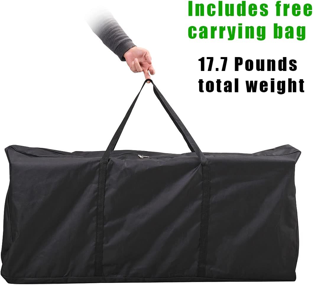 Portable DJ Table Stand DJ Controller Stand DJ Desk DJ Booth Adjustable Height DJ Stand For Laptop/Synth DJ Mixer Stand with Braced Keyboard Stand w/35” x 17.3” Table Top and Travel Bag