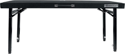 Rockville RTBL4 Adjustable Height DJ Table Folding Legs 20x60 Inch, Portable, Non-Slip Surface, Carry Bag Included, for Mobile DJs and Event Performers