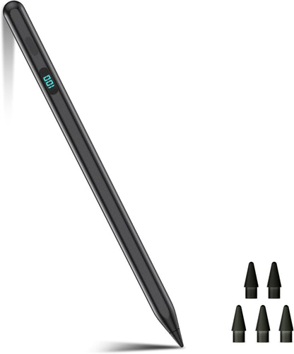 iPad Pencil with Magnetic&5 Extra Tips,USB-C Faster Charge,Stylus Pen Compatible with iPad 6-11th/A16,Air M3/M2/3-5th,Pro M4/11/12.9/13inch,Mini 5th-7th/A17Pro (Black)