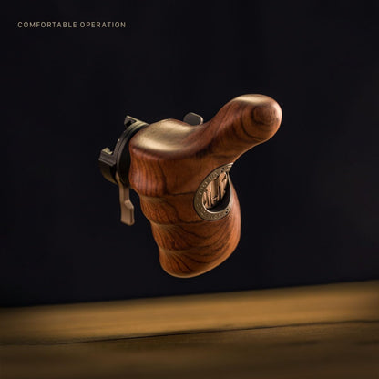 Tilta Advanced Left Side Wooden Handle (NATO Rail - Type VIII) | Black Walnut Wood & Aluminum Alloy Build | Quick Release Button