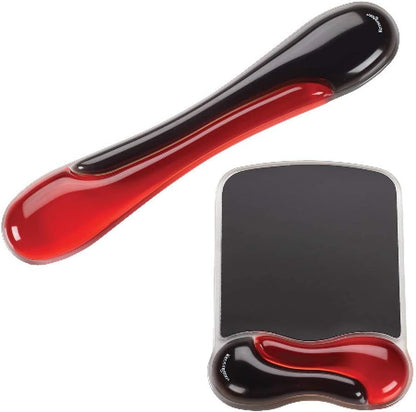 Kensington Duo Gel Mouse & Keyboard Wrist Rest Bundle Set, Ergonomic Keyboard and Mouse Pad With Wrist Support, Keyboard Wrist Rest, Computer Keyboard Pad, Cooling Gel, Non-Skid Backing, Red K50036WW