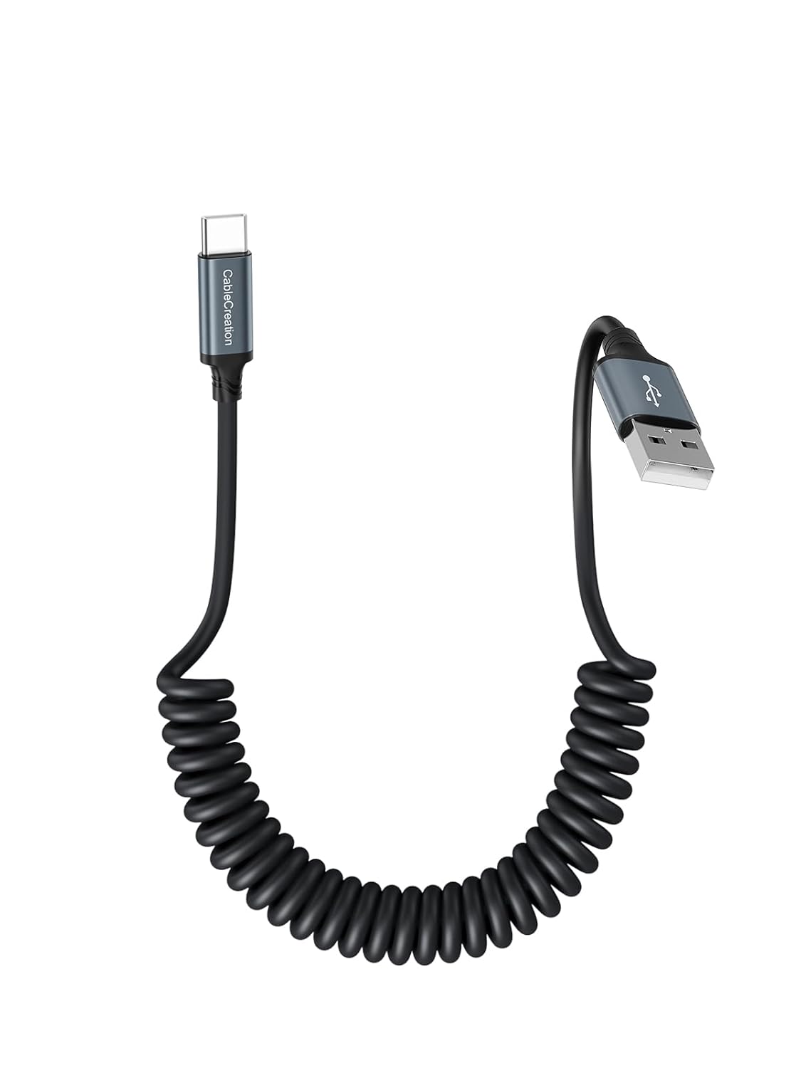 CableCreation Coiled USB C Cable, Coiled USB A to USB C Cable for Car Type C Charger Cable for Carplay & Android Auto Compatible with iPhone 16,15, Samsung Galaxy S24 / S23, Google Pixel, Tablet