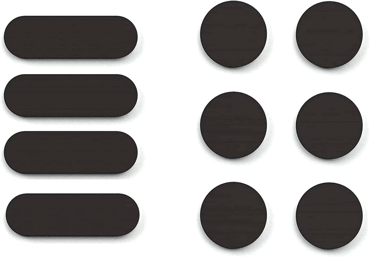 Universal Webcam Covers - Privacy Protection Accessory, No Residue Application, Safe Screen Closure - Dots and Bars, 20 Pieces - Black