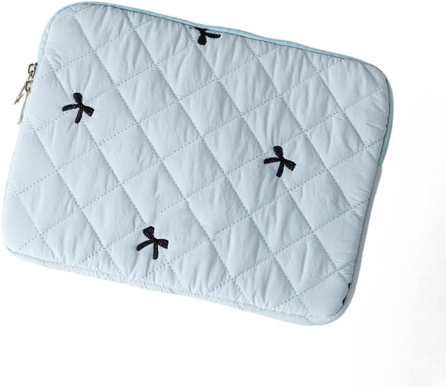 Cute Bow Graphic Carrying Laptop Bag Y2K Preppy Laptop Sleeve Case Bag Kawaii Pad Computer Protect Case Pouch (11 inch,Blue)