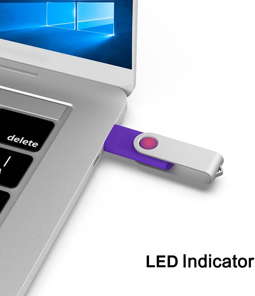 KOOTION 5 X 1GB USB Flash Drives Thumb Drives Pack Memory Stick USB 2.0(5 Colors: Black Blue Green Purple Red)