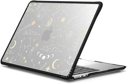 CASETiFY Impact MacBook Air 13.6" (M2-M4) Case [Cushioned Impact Corners/Scratch-Resistant/Anti-Slip Grip] - Stargazing - Clear Black