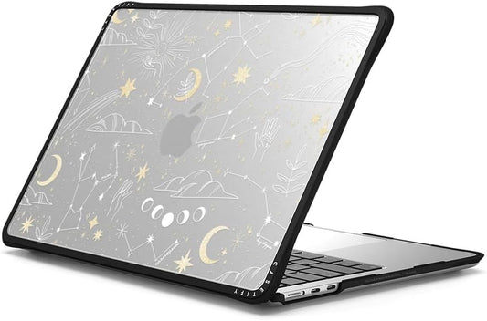 CASETiFY Impact MacBook Air 13.6" (M2-M4) Case [Cushioned Impact Corners/Scratch-Resistant/Anti-Slip Grip] - Stargazing - Clear Black