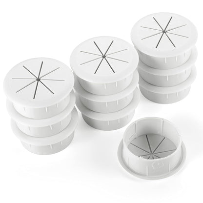 HYCC 10 Pack 2 Inch Flexible Desk Grommet,Organize Wires and Cables on Office Equipment, Computer Components, Entertainment Systems Effectively - Color: White