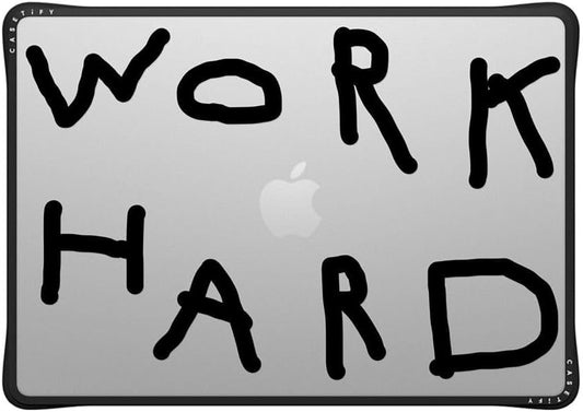 CASETiFY Impact MacBook Air 15" (M2-M4) Case [Cushioned Impact Corners/Scratch-Resistant/Anti-Slip Grip] - Work Hard Black - Clear Black