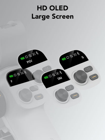 Gimbal Stabilizer for Smartphone,NO APP Tracking,20CM Extension Rod,Face & Object Tracking stabilizer for iPhone & Android,3-Axis OLED Gimbal for Video Recording-AOCHUAN Smart X2AI Black