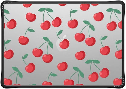 CASETiFY Impact MacBook Air 15" (M2-M4) Case [Cushioned Impact Corners/Scratch-Resistant/Anti-Slip Grip] - Cherries - Clear Black