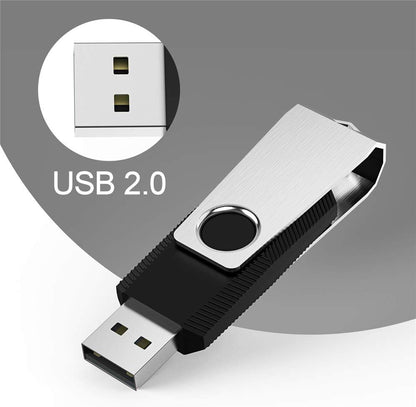 KEXIN Bulk USB 50 Pack 1GB USB Flash Drives Flash Drive Thumb Drive Bulk Flash Drives Swivel USB 2.0 (1G, 50PCS, Black)