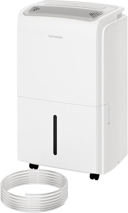 hOmeLabs 40 Pint Dehumidifier with Pump for up to 6,000 Sq Ft Rooms (MAX 104 Pint at 95°F, 90% RH) – Powerful Moisture Removal for Medium to Large Rooms and Basements