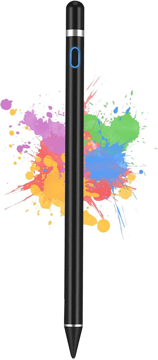 Stylus Pen for Touchscreen, DOGAIN iPad Pencil 1.5mm Fine Point Rechargeable, Tablet Pen for Drawing/Writing/Playing, Stylus Pen for iPad/iPad Air/Mini/Pro/Android/iPhone and Most Device(Black)