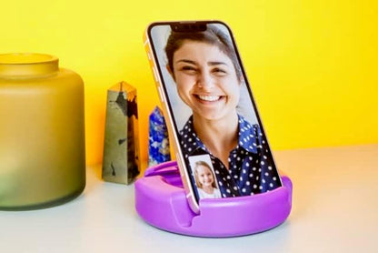 GoDonut – Phone Stand Original – Cell Phone Holder + Tablet Stand Desk Organizer – Compatible with Tablet, iPhone 16 15 14 Pro Max, Android & Most Smartphones - Orange