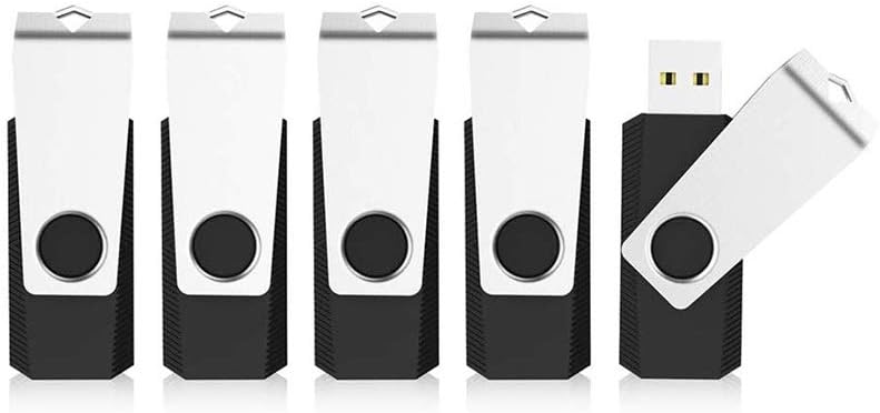 KEXIN 128GB Flash Drive 5 Pack USB 2.0 Thumb Drive USB Drive Memory Stick, Black