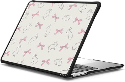 CASETiFY Impact MacBook Air 13.6" (M2-M4) Case [Cushioned Impact Corners/Scratch-Resistant/Anti-Slip Grip] - Rabbit Ribbon - Clear Black