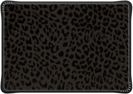 CASETiFY Impact MacBook Air 15" (M2-M4) Case [Cushioned Impact Corners/Scratch-Resistant/Anti-Slip Grip] - Leon Leopard - Clear Black