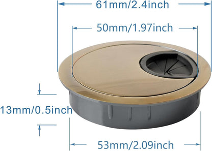 Desk Grommet for Wire Organizer,PC Computer Desk Plastic Grommet Cord, Tidy Cable Hole Cover Organizers,2 Pack (53mm, Black)