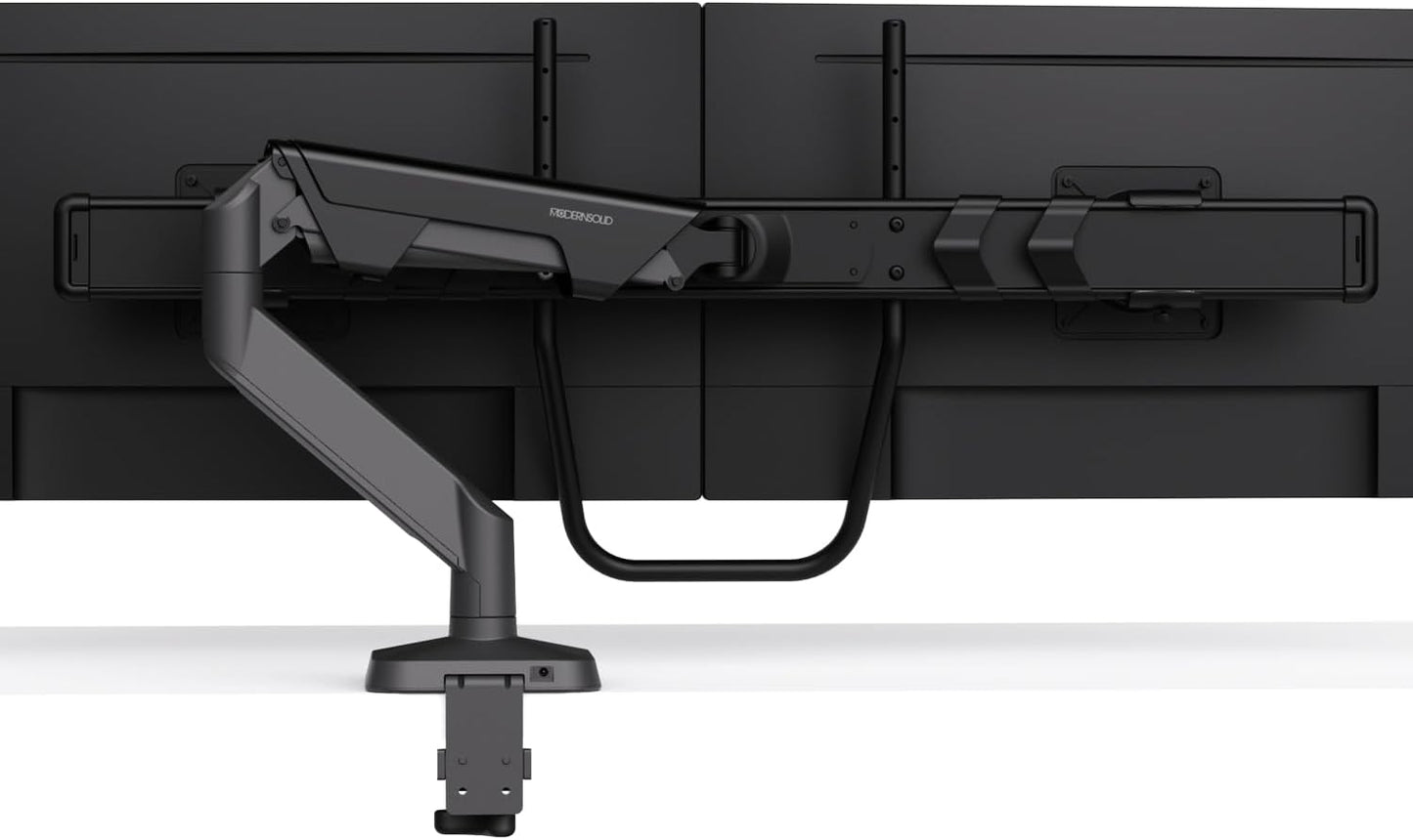 Dual Monitor Arm Desk Mount with Gas Spring & USB Charging, Fits 17–32” inches Screens up to 33 lbs, VESA 75x75/100x100, Crossbar Handle for Easy Adjustment, Black, Dual