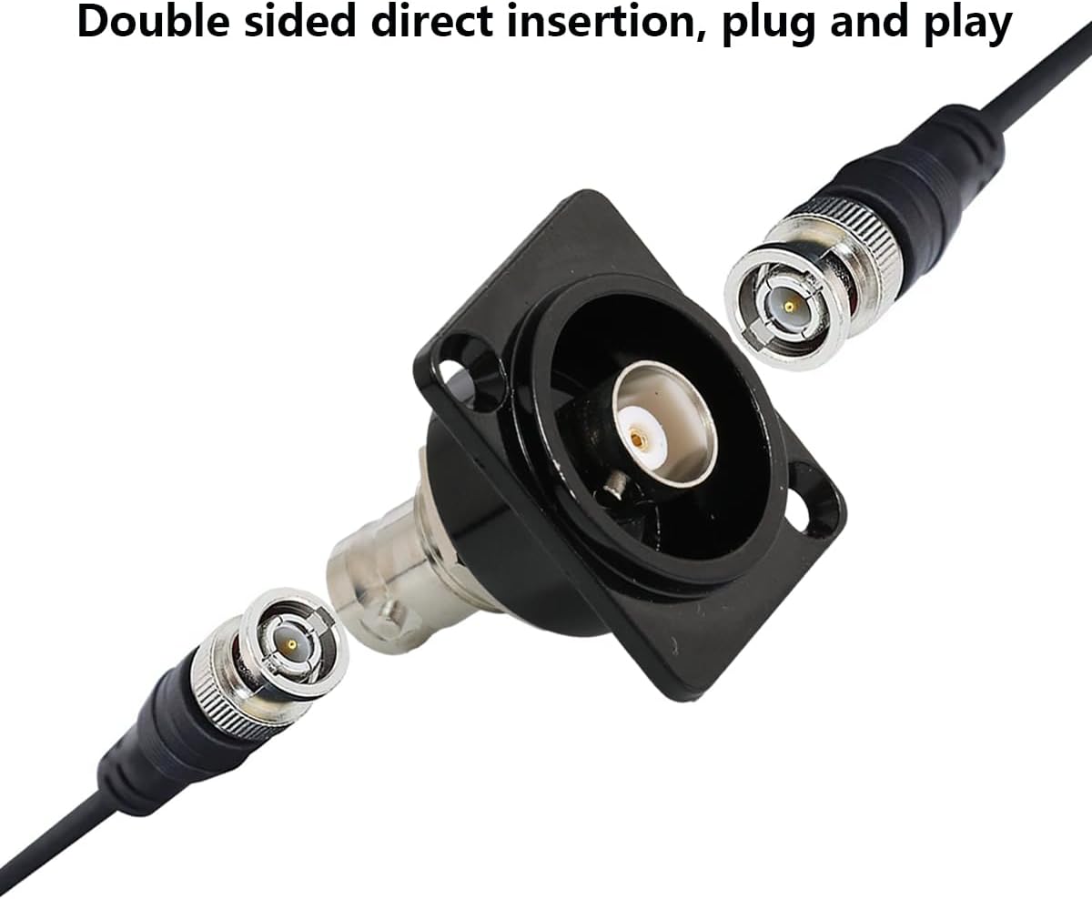 PENGLIN 5PCS BNC D Series Panel-Mount Connector, Coaxial BNC Female to Female Extension Coupler for CCTV Security Camera System