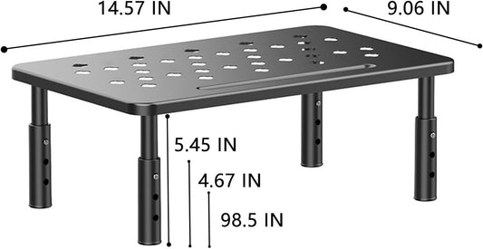 Monitor Stand,Computer Monitor Stand for Desk,Adjustable Laptop Riser,Monitor Riser with Airflow Vents,Monitor Riser,Desk Organizer for Computer,Laptop, Printer,Pc