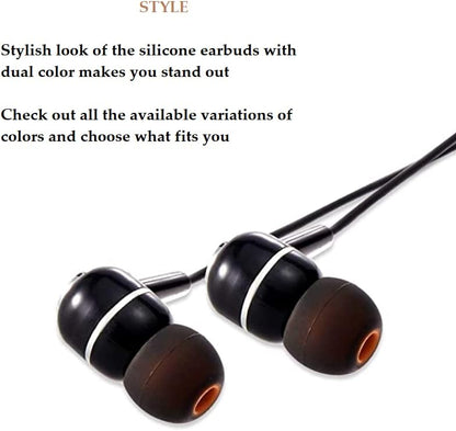 Earbuds Replacement Tips Silicone Earbud Tips Ear Gels Fit for Inner Hole from 3.8mm - 5.1mm Earphones 9 Pairs S/M/L Black-Orange