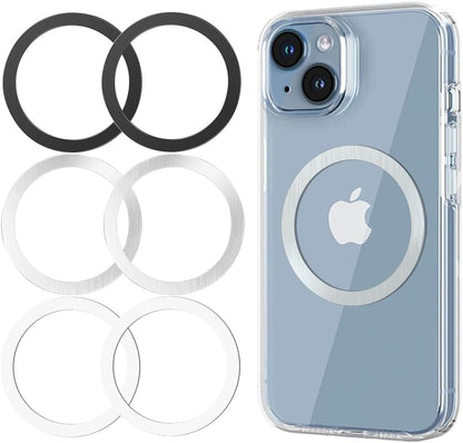 Metal Rings 6PCS,Ultra-Thin(0.4mm) for MagSafe Sticker,Magnetic Adapter,Phone Cases & Wireless Charger,Compatible with iPhone 16/15/14/13/12,Galaxy S24/S23/S22/Kindle,for Mag Safe Accessories