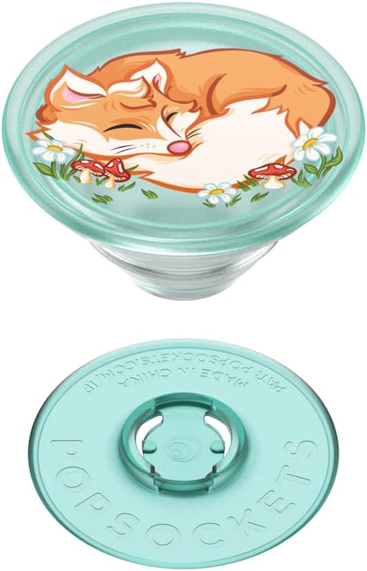 PopSockets Plant-Based Phone Grip with Expanding Kickstand, Adhesive Grip, Eco-Friendly, Into The Woods - Plantcore Sleepy Fox