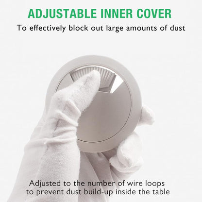 2 Pcs Desk Grommet 2-1/16" / 53 mm, Desk Cord Hole Cover, Cable Grommet ABS Plastic, Desk Hole Grommet for Home & Office Pc, Detachable Adjustable Cable Cord Organizer-Silvery