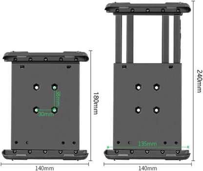 Strg Industrial Tablet Mount for 6.8" - 8.5" iPad/iPad mini Samsung Galaxy Tablets, Heavy Duty Tablet Holder Compatible with RAM B 1" and C 1.5" Size Round Ball Mounts Bases (Not Included Ball Mount)