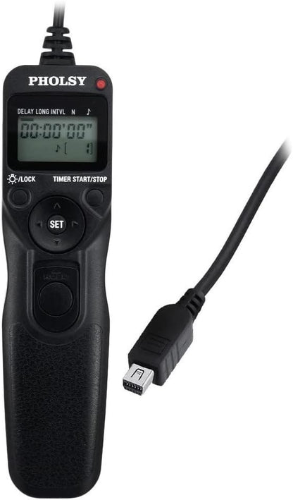 PHOLSY O6 Timer Remote Cable Control with Intervalometer for Olympus E-M1, E-M5 II, E-M10 II, Pen-F, E-PL8, E-PL7, E-PL6, E-PL5, E-PL3, E-PL2, E-P5, E600, E620, 590UZ, 810UZ, Replaces Olympus RM-UC1