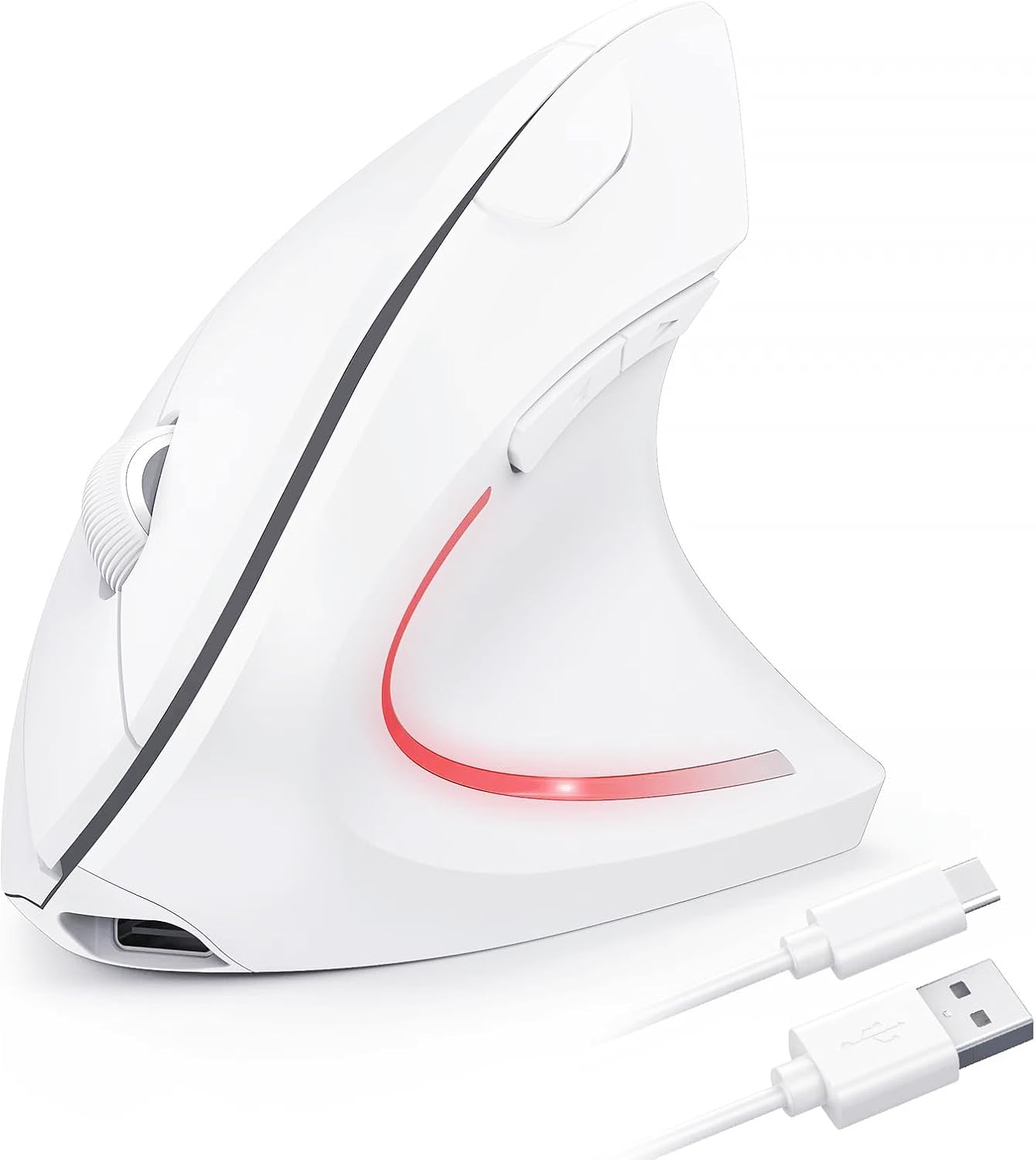 TECKNET Ergonomic Mouse Wireless, Rechargeable Mouse Wireless Silent for Carpal Tunnel Right Hand, 2.4GHz USB Vertical Mouse Wireless for Laptop, 5 Adjustable 4800 DPI, Computer, MacBook, Desktop