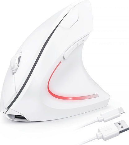TECKNET Ergonomic Mouse Wireless, Rechargeable Mouse Wireless Silent for Carpal Tunnel Right Hand, 2.4GHz USB Vertical Mouse Wireless for Laptop, 5 Adjustable 4800 DPI, Computer, MacBook, Desktop
