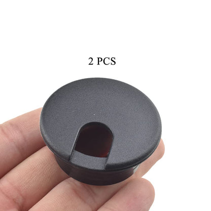 HAHIYO 2Pcs 1.5Inch/38mm Black ABS Plastic U-Shaped Desk Grommet Wire Grommet Cable Management Cord Hole Cover Desk Wire Hole Insert Wire Organizer for Computer Office Home School Equipment Systems