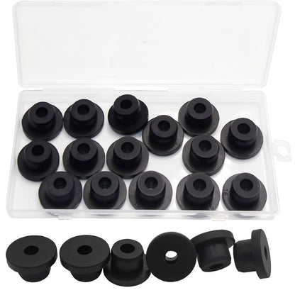 15 Pcs 5/8" Drill Hole, 1/4" ID Silicone Rubber Grommets for Wiring, Automotive Firewall Hole Plug, Small Top Hat Metal Wall Drywall Grommets for Vinyl Tubing in Hydroponic Irrigation System