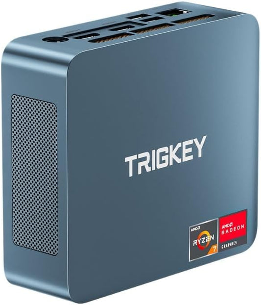 TRIGKEY Mini PC Ryzen 5 5500U(6Cores, 12Threads) 16GB DDR4 500GB M.2 NVME(Max 2200MB/S) SSD, S5 Mini Desktop Computers OS 11 Pro, WiFi6(802.11ax) BT5.2, Triple Display USB 3.2 * 3 Type-C LAN 2.5Gbps