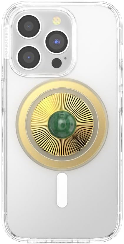 PopSockets Phone Grip for MagSafe with Kickstand, Magnetic Stand, Swappable Top, Secure Hold for iPhone MagSafe Cases, Phone & Tablet Grip, Cute PopSockets - Gem Brooch Jade