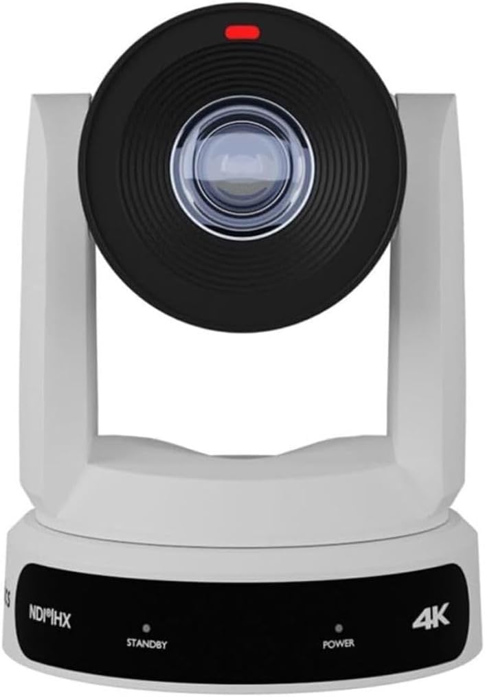 PTZOptics Move 4K 30x Auto-Tracking PTZ Camera with Built-in Tally Light, 3D Noise Reduction, and Advanced White Balance Modes (White)