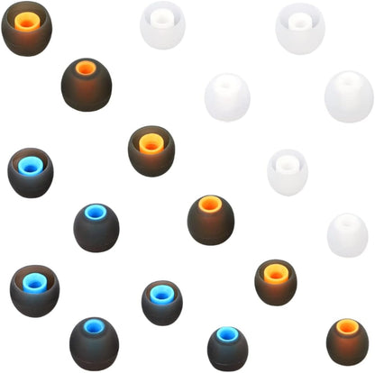 Earbuds Replacement Tips Silicone Earbud Tips Ear Gels Fit for Inner Hole from 3.8mm - 5.1mm Earphones 9 Pairs S/M/L