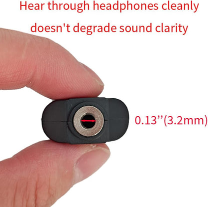 Hahiyo 3.2 F-2x3.2 RCA M Stereo Plug Interconnect Audio Two Males 3.2mm(1/8inch) and one Female 3.2mm(1/8inch) Adapter Splitter Good Signal Sound Snap Tight Not Wobble for Headphone Guitar Black 2pcs