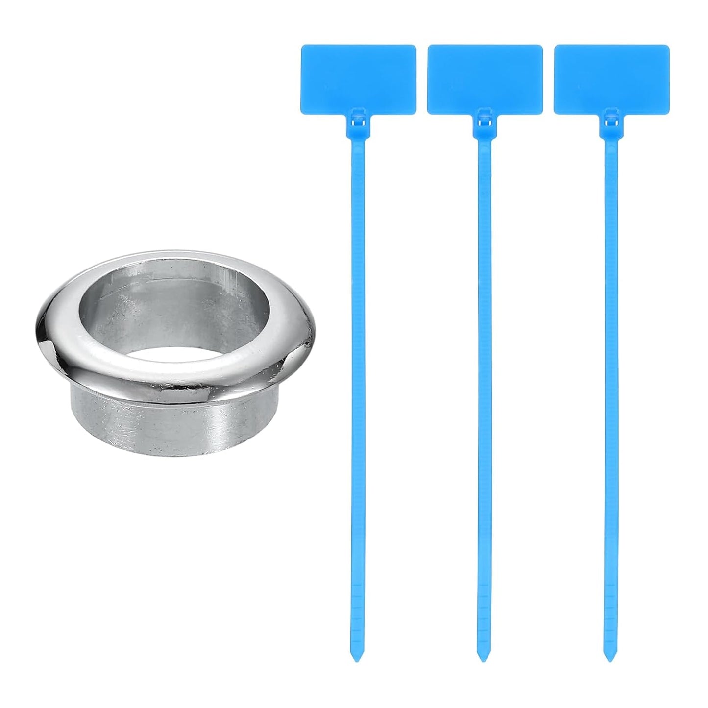 uxcell Desk Grommet, 1" (25mm) Zinc Alloy Cable Hole Cover Wire Cord Organizer with Marked Cable Ties for Home Office Desktop Wire, Silver Tone