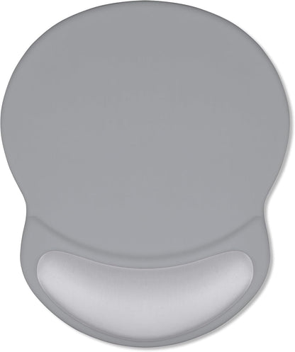 ITNRSIIET Ergonomic Mouse Pad with Comfort Gel Wrist Rest, Non-Slip PU Base, Smooth Textured Surface, Reduces Hand Fatigue & Wrist Pain, 8.7 x 7.2 Inch for Office Gaming Home, Light Gray Accent