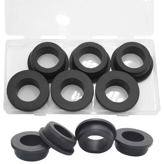 6 Pcs 1-1/2" Drill Hole, 1-1/8" ID Silicone Rubber Grommets for Wiring, Firewall Hole Plug, Top Hat Grommets for Vinyl Tubing in Hydroponic and Irrigation Systems Metal Wall Drywall