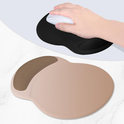 ITNRSIIET Ergonomic Mouse Pad with Comfort Gel Wrist Rest, Non-Slip PU Base, Smooth Textured Surface, Reduces Hand Fatigue & Wrist Pain, 8.7 x 7.2 Inch for Office Gaming Home, Soft Brown Gradient